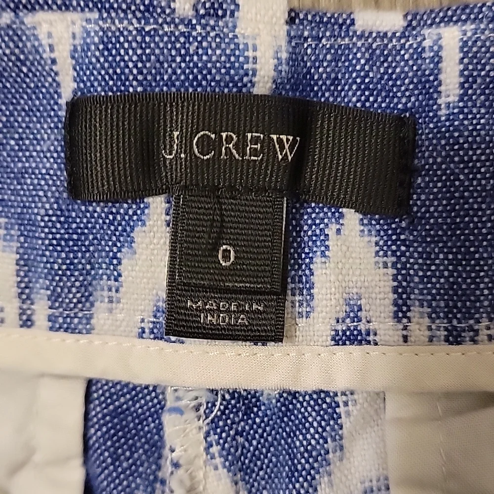 NWOT J. Crew Ikat Blue and White Shorts - Picture 3 of 6